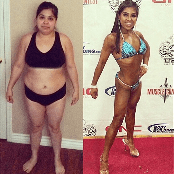 before and after weight loss hardcore fitness body building competition